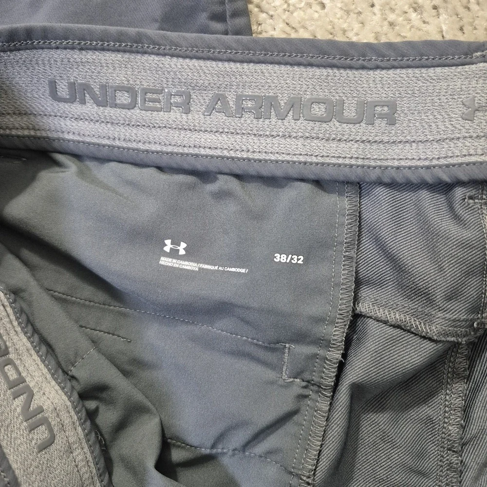Under Armour Golf Pants Mens 38x32 Gray Straight Match Play Performance Chino